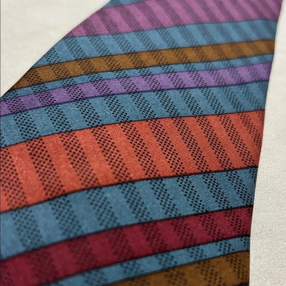 Geoffrey Beene Blue and Red Striped Tie
